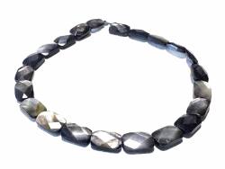 Perlmutt Schwarzperlmutt facettiert Stretch Armband Längen Wahl