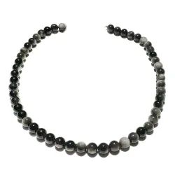 Obsidian Silberobsidian Edelstein Halskette Größenwahl