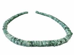 Smaragd Edelstein Quadrat Scheiben Halskette Kette grün mit Verlängerungskettchen