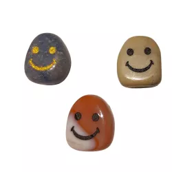 Smiley Emoji Edelsteine Steine Handschmeichler Taschenstein 3 Stück