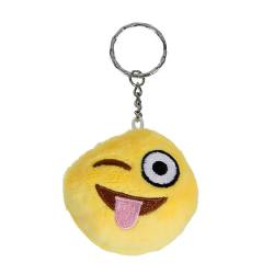 Smiley Emoticon Emoji Schlüsselanhänger Baumwolle zwinkernd