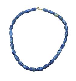 Sodalith Sodalit blau Nugget Kette Halskette 45 cm Silber Verschluss