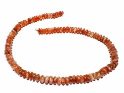 Sonnenstein Button Edelsteinkette Halskette Längenwahl rotorange