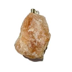 Sonnenstein Kristall Rohstein Edelstein Ketten Silber Anhänger orangerot