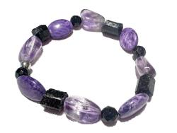 STEINBOCK: Amethyst Schörl Jaspis Edelstein Sternzeichen Armband
