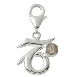 STEINBOCK Bergkristall Charm Sternzeichen Anhänger 925er Echtsilber