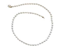 Süßwasserperlenkette Perlenkette weiß Reiskorn Halskette Kette Collier