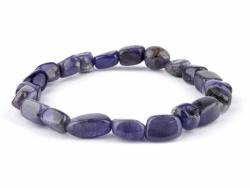 Tansanit Nugget Stretch Armband 18-20cm blau