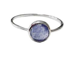 Tansanit blau Edelstein Finger Ring Gr.58 Sterlingsilber