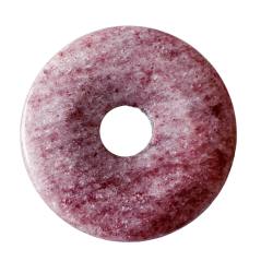 Piemontit Quarz Edelstein Donut Ketten Anhänger