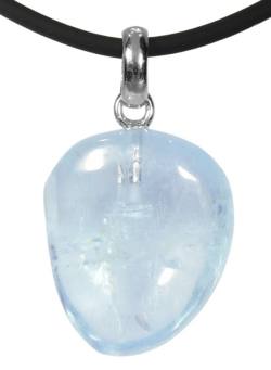 Topas blau Edelstein Trommelstein freeform Heilstein Ketten Anhänger