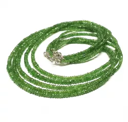 Tsavorit Edelsteinkette Halskette facettiert grün 45 cm