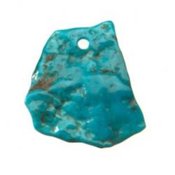 Türkis Freeform Anhänger front gebohrt 25 mm