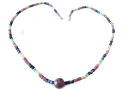 Rubin Rubellit Lapislazuli Chrysopras Würfel Halskette Collier facettiert Längenwahl