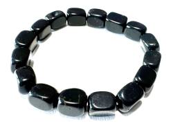 Schörl Turmalin schwarz Quader Stretch Armband