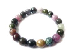 Turmalin multicolor Edelstein Kugel Stretch Armband Größenwahl 10 mm