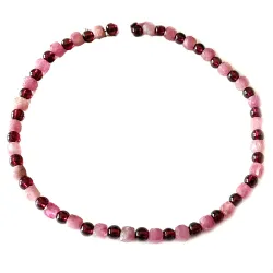 WIDDER: Granat rot Rubellit Turmalin rosa Sternzeichen Stretch Armband Längenwahl