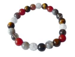 ZWILLINGE: Karneol Tigerauge Botswana Achat Bergkristall Edelstein Armband