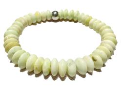 Zitronenchrysopras Gaspeit Edelstein Button Stretch Armband Längen Wahl