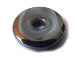 Hämatit natur Blutstein Edelstein Donut Ketten Anhänger 4 cm