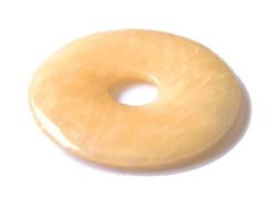 Calcit Orangencalcit Edelstein Donut Kettenanhänger