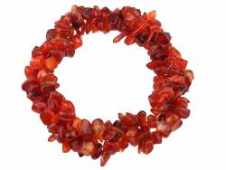 Karneol Carneol Edelstein orangerot Stretch Splitter Armband 3 -reihig