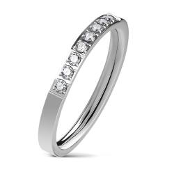 Edelstahl silber Finger Ring mit Kristallen