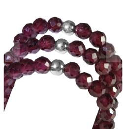 Granat rot Finger Ring Echtsilber Elastikband dehnbar