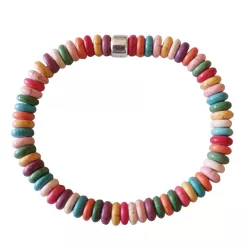 Howlith bunt multicolor Edelstein Heishi Stretch Armband Größenwahl