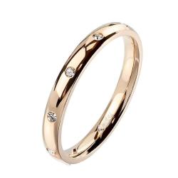 Edelstahl roségold Finger Ring mit Kristallen