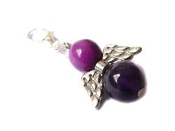 STEINBOCK: Amethyst Jaspis Schutzengel Charm Sternzeichen Anhänger