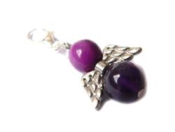 STEINBOCK: Amethyst Jaspis Schutzengel Charm Anhänger