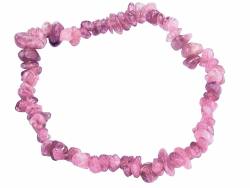 Turmalin Rubellit rosa pink Edelstein Splitter Stretch Armband