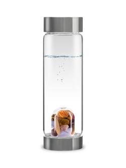 Trinkflasche ViA | FÜNF ELEMENTE Amethyst - Chalcedon - versteinertes Holz - Rosenquarz - Ozean Jaspis
