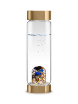 Trinkflasche ViA | HERO 24k Gold · Tigerauge · Lapislazuli · Rutilquarz · Schwarzer Turmalin · Bergkristall