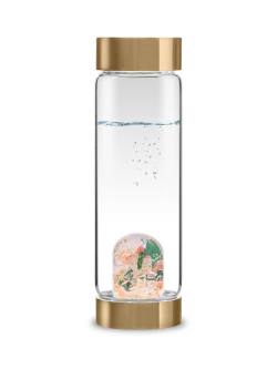 Trinkflasche ViA | SHINE BRIGHT 24k Gold  · Rhodochrosit · Aventurin · Rosenquarz · Bergkristall