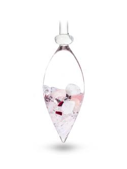 Edelsteinstab Phiole |  LIEBE & LEIDENSCHAFT mit Rosenquarz · Granat · Mondstein · Bergkristall